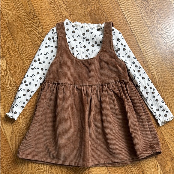 Carter's Other - Carter's Brown Fall Corduroy Dress with cheetah print Top Sz toddler 2t NWOT